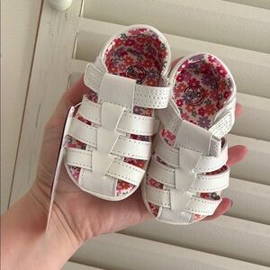 Wonder Nation White and Pink Sandals with Protective Design